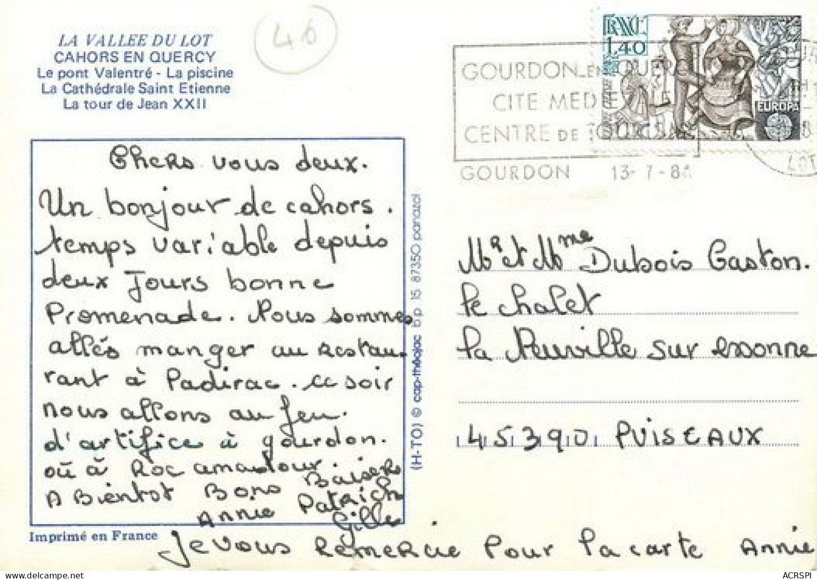 CAHORS EN QUERCY  Multivue  40 (scan Recto-verso)MA2066Ter - Cahors