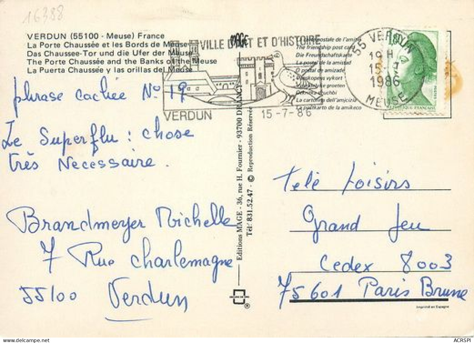 VERDUN  Porte Chaussée Et Bords De La Meuse  32   (scan Recto-verso)MA2066Bis - Verdun
