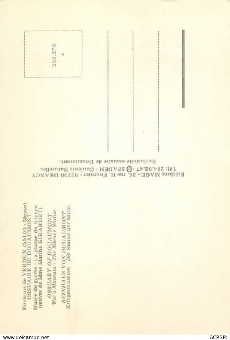 DOUAUMONT Ossuaire Pres De VERDUN  42   (scan Recto-verso)MA2066Bis - Douaumont