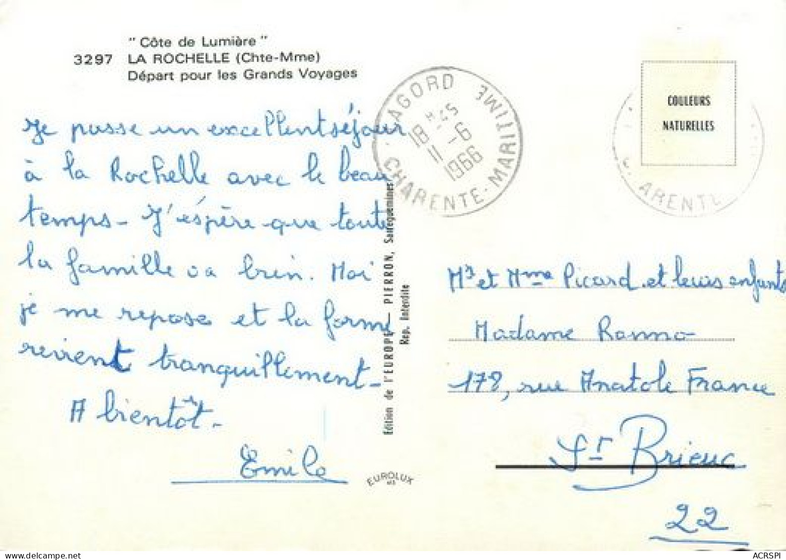 LA ROCHELLE  Départ  Pour Les Grands Voyages   21  (scan Recto-verso)MA2064Ter - La Rochelle