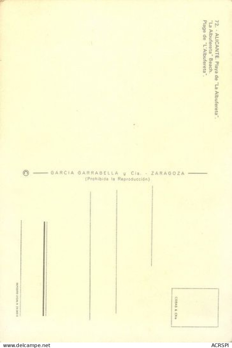 ALICANTE Playa De La Albufereta 39   (scan Recto-verso)MA2064Bis - Alicante