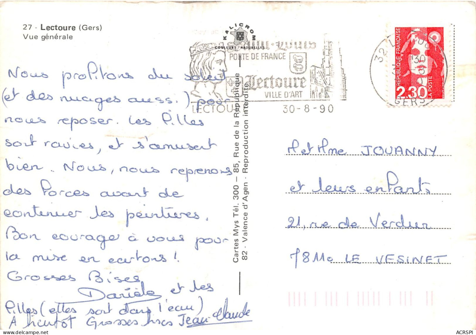 LECTOURE Vue Generale 1(scan Recto-verso) MA2092 - Lectoure