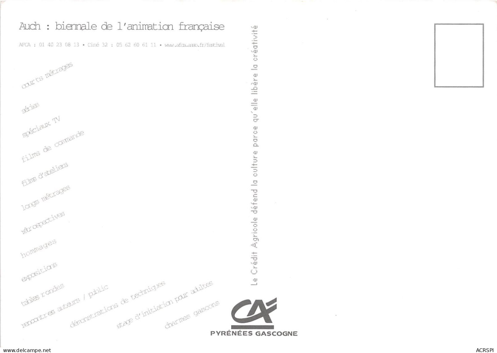 AUCH Biennale De L Animation Francaise 17(scan Recto-verso) MA2091 - Auch
