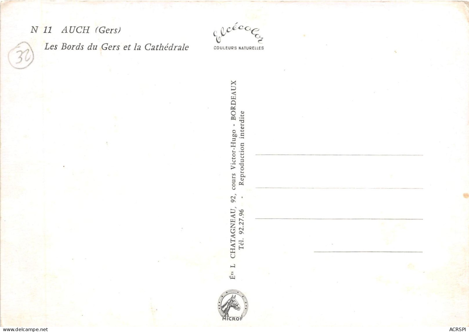 AUCH Les Bords Du Gers Et La Cathedrale 15(scan Recto-verso) MA2091 - Auch