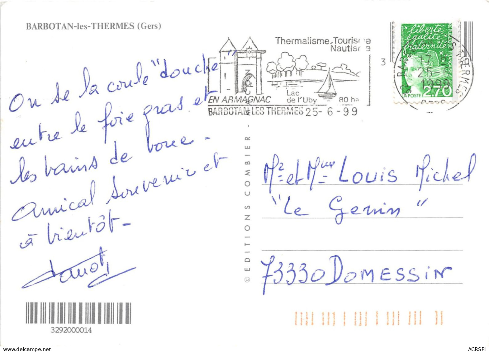 BARBOTAN LES THERMES LA Station Thermale Ou Vous Retrouverez Vos Jambes De 20 Ans 18(scan Recto-verso) MA2085 - Barbotan