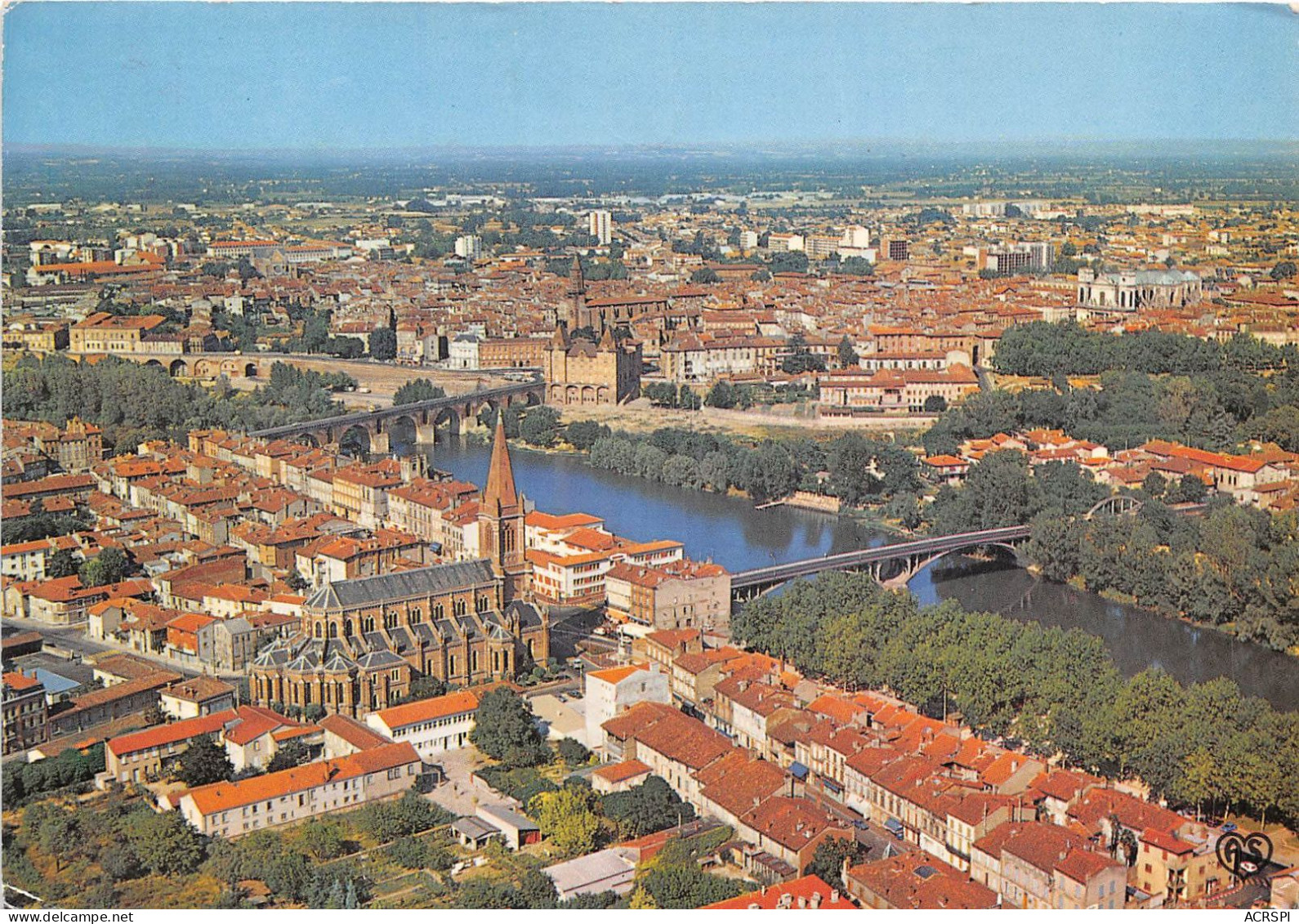 MONTAUBAN Vue Generale Aerienne De La Ville Traversee Par Le Tarn 10(scan Recto-verso) MA2080 - Montauban