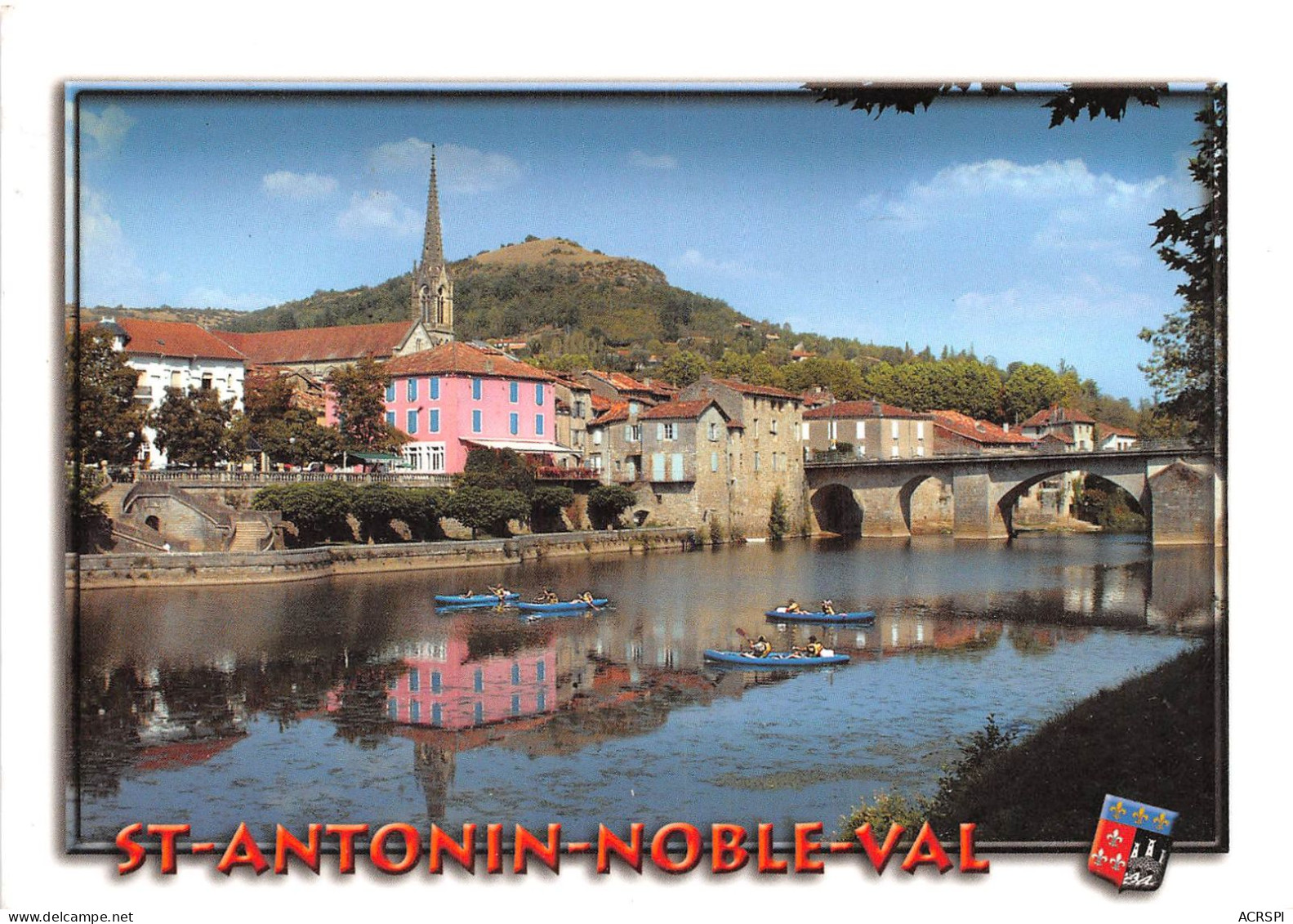 ST ANTONIN NOBLE VAL  Canoe Cayaks Sur L Aveyron Au Pied Du Pont Gothique Et L Esplanade 6(scan Recto-verso) MA2080 - Saint Antonin Noble Val