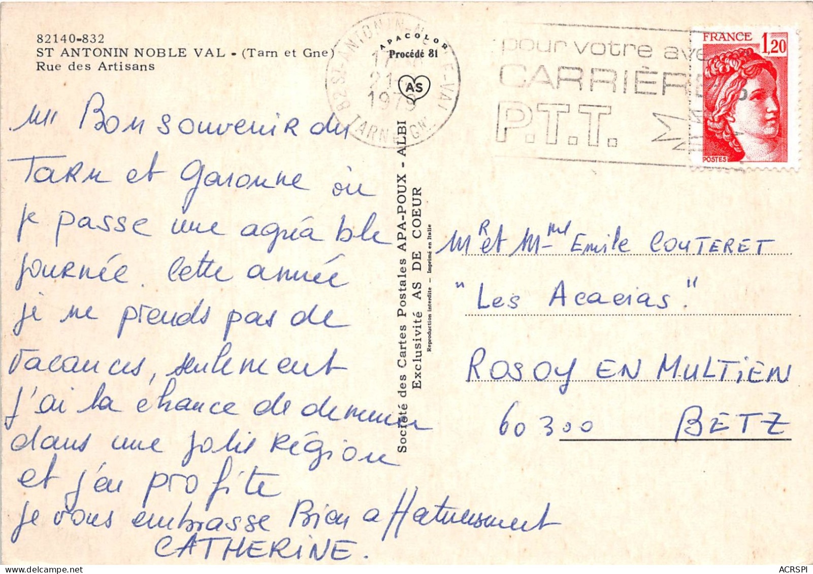 SAINT ANTONIN NOBLE VAL Rue Des Artisans 30(scan Recto-verso) MA2080 - Saint Antonin Noble Val