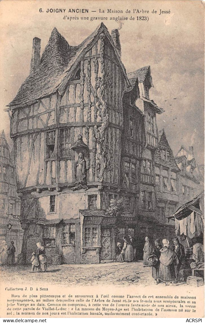 JOINGNY Ancien La Maison De L Arbre De Jesse D Apres Une Gravure Anglaise De 1823 3(scan Recto-verso) MA2075 - Joigny