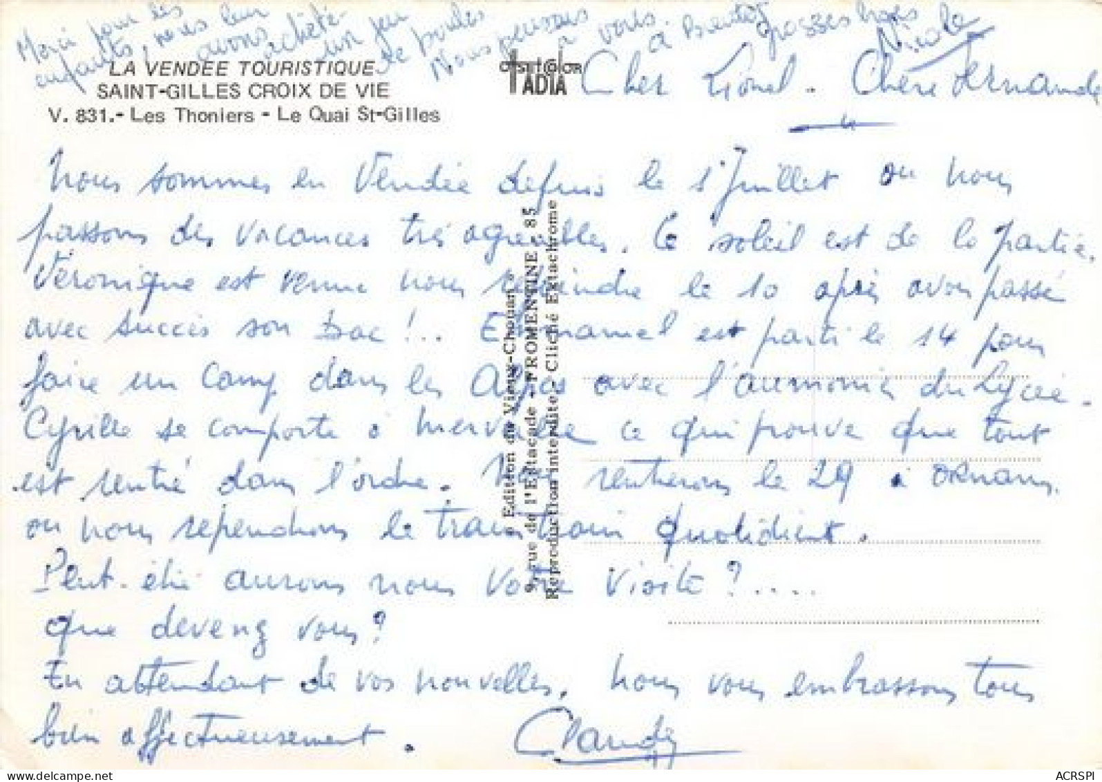 SAINT GILLES CROIX DE VIE Les Thoniers Le Quai St Gilles 9(scan Recto-verso) MA2074 - Saint Gilles Croix De Vie