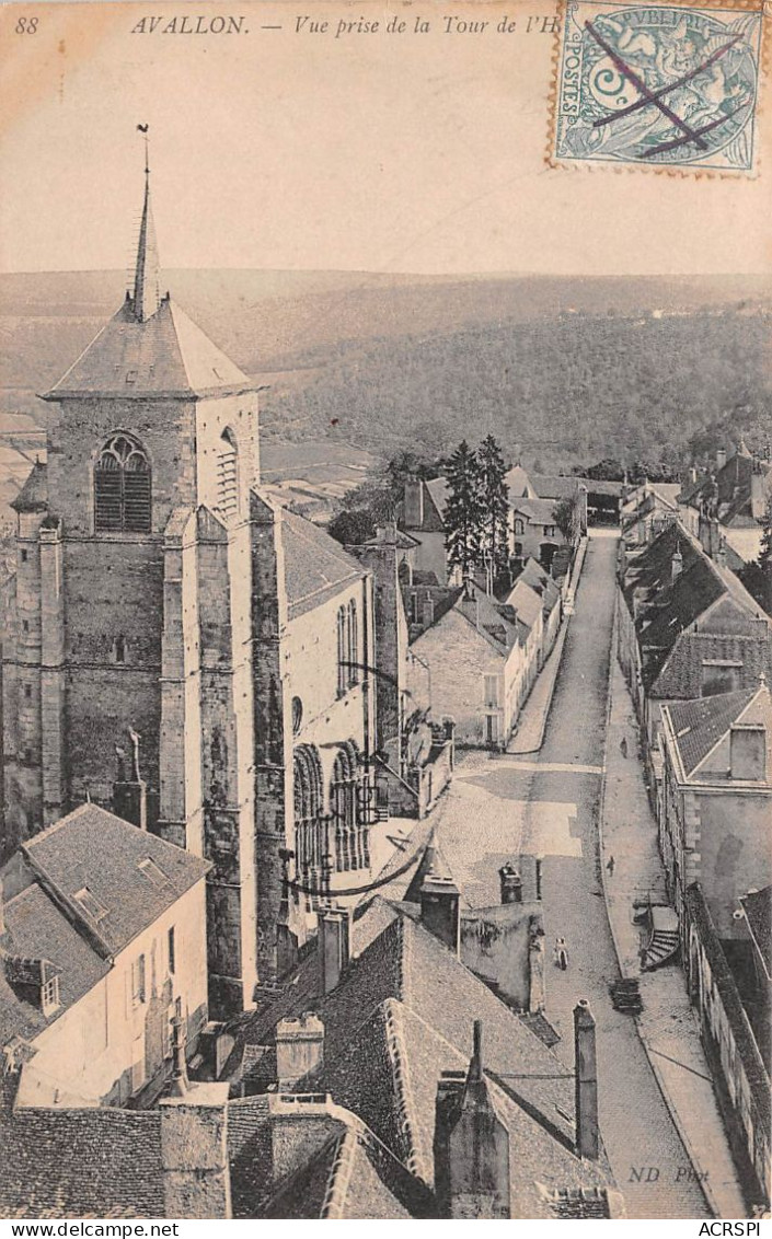 AVALLON Vue Prise De La Tour De L Horloge 5(scan Recto-verso) MA2075 - Avallon