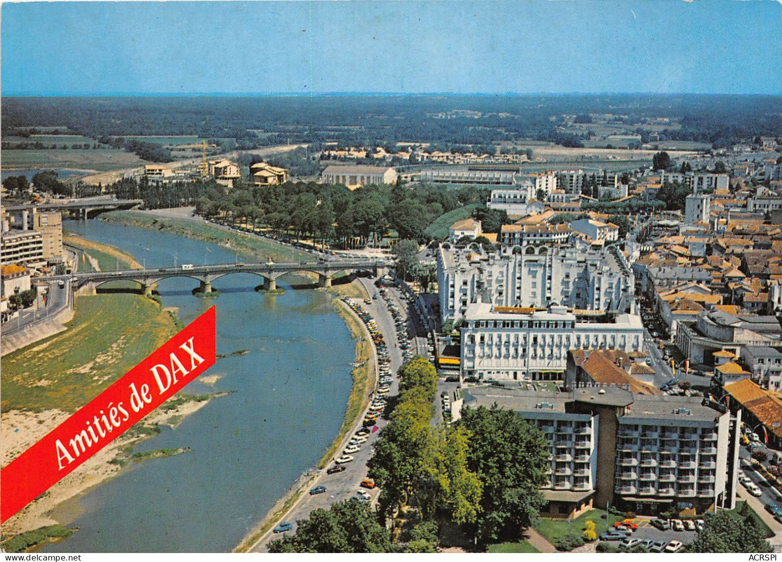 DAX Ville Thermale Vue Aerienne Les Rives De L Adour Avec Les Hotels 20(scan Recto-verso) MA2098 - Dax