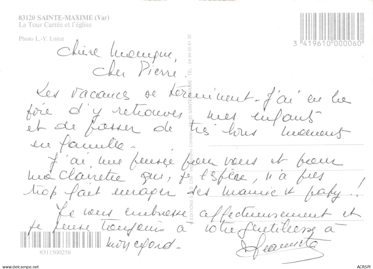 SAINTE MAXIME Le Tour Carree Et L Eglise 25(scan Recto-verso) MA2095 - Sainte-Maxime