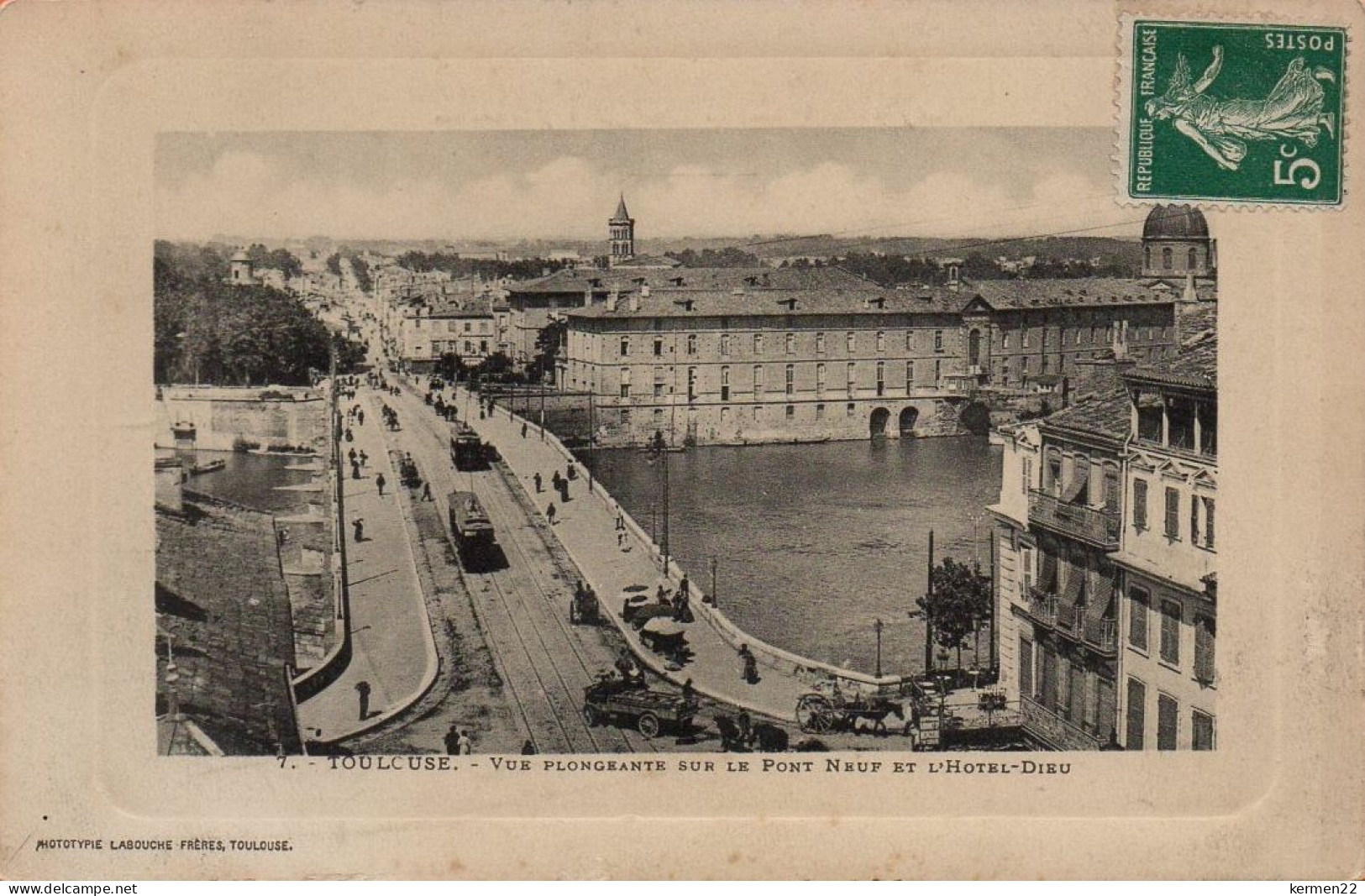 CPA 31 TOULOUSE VUE PLONGEANTE SUR LE PONT NEUF ET L'HOTEL DIEU - Toulouse