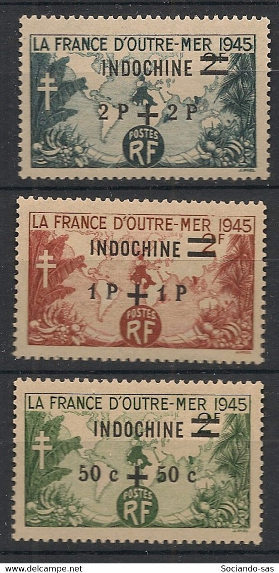 INDOCHINE - 1944 - N°YT. 296 à 298 - France D'Outre-Mer - Série Complète - Neuf Luxe ** / MNH / Postfrisch - Ungebraucht