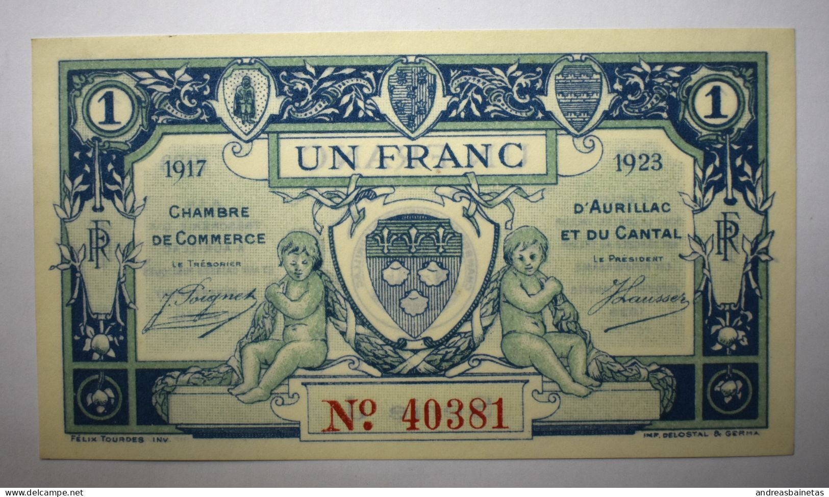 Banknotes France 1 Franc (1917-1923) UNC - Chambre De Commerce