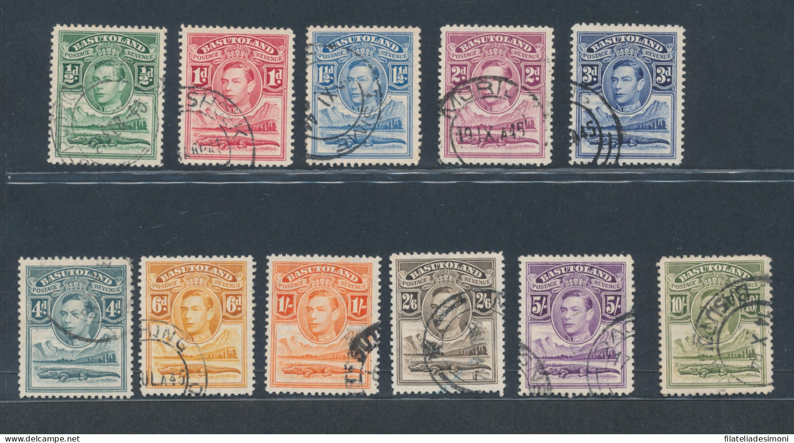 1938 Basutoland - Stanley Gibbons N. 18-28 - Serie Di 11 Valori, Usati - Other & Unclassified