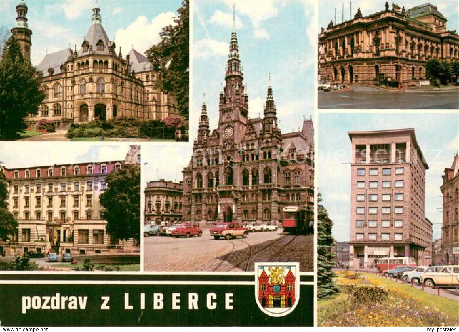 73747110 Liberec Reichenberg Schloesser Rathaus Stadtplatz Hochhaus  - Repubblica Ceca