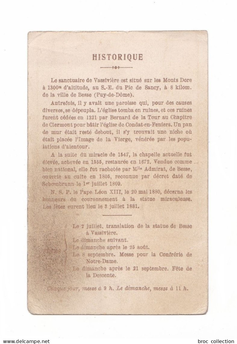 Notre-Dame De Vassivière, Priez Pour Nous, Vierge à L'Enfant, église, éd. D. Saudinos-Ritouret - Devotion Images