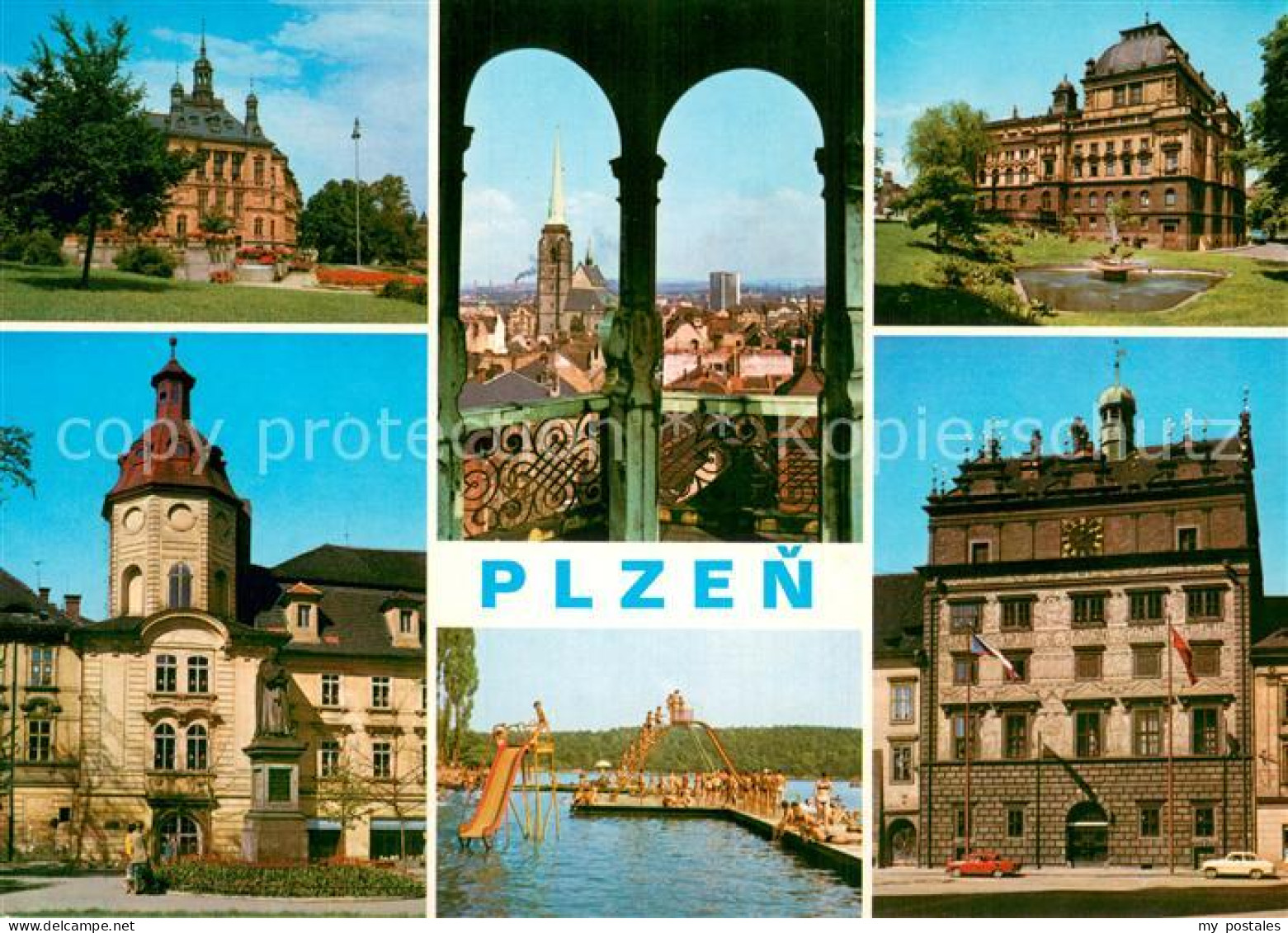 73747090 Plzen Pilsen Orts Und Teilansichten Schwimmbad Schloesser Plzen Pilsen - Repubblica Ceca