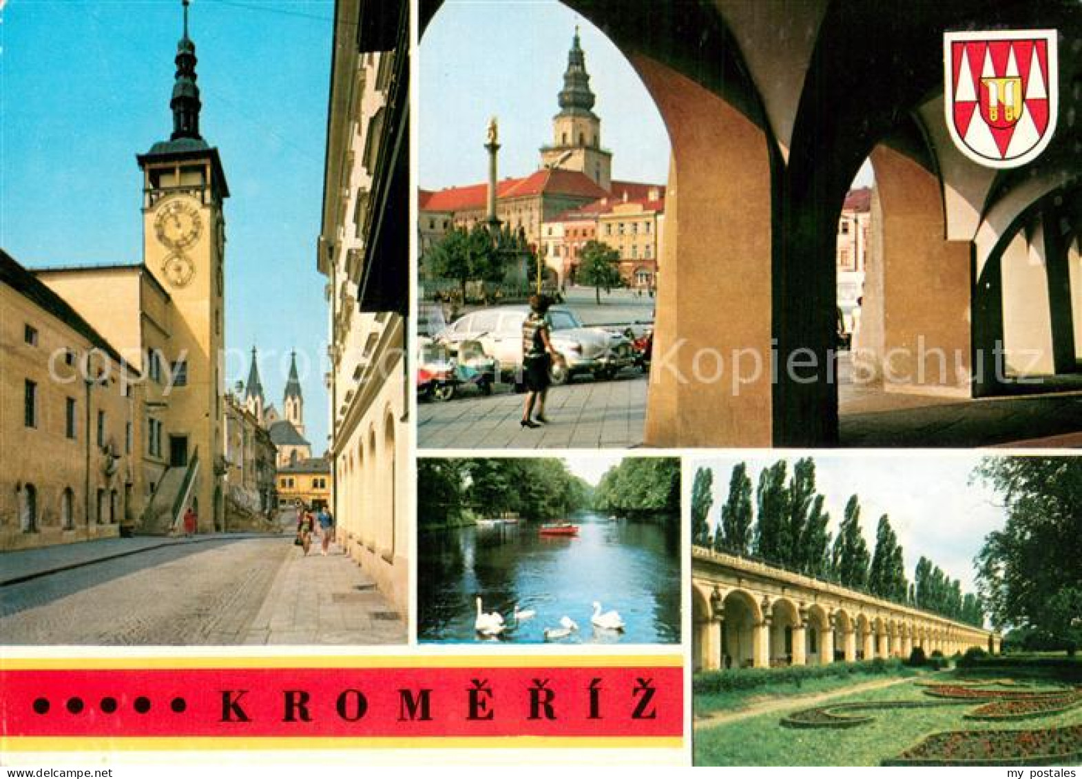 73747080 Kromeriz Kremsier CZ Prusinovskeho Ulice S Radnici V Pozadi Chram Sv Mo - Repubblica Ceca