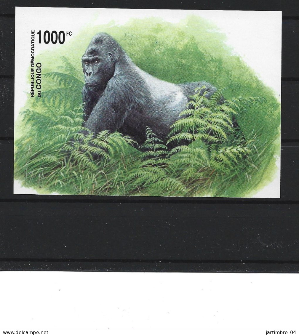 2002 CONGO KINSHASA  BF 69** Singe, Gorille, Non Dentelé,  Côte 16.00 En Dentelé - Nuovi