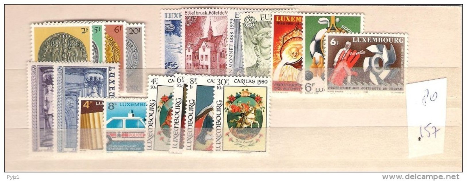 1980 MNH Luxemburg Year Complete According To Michel, Postfris - Annate Complete