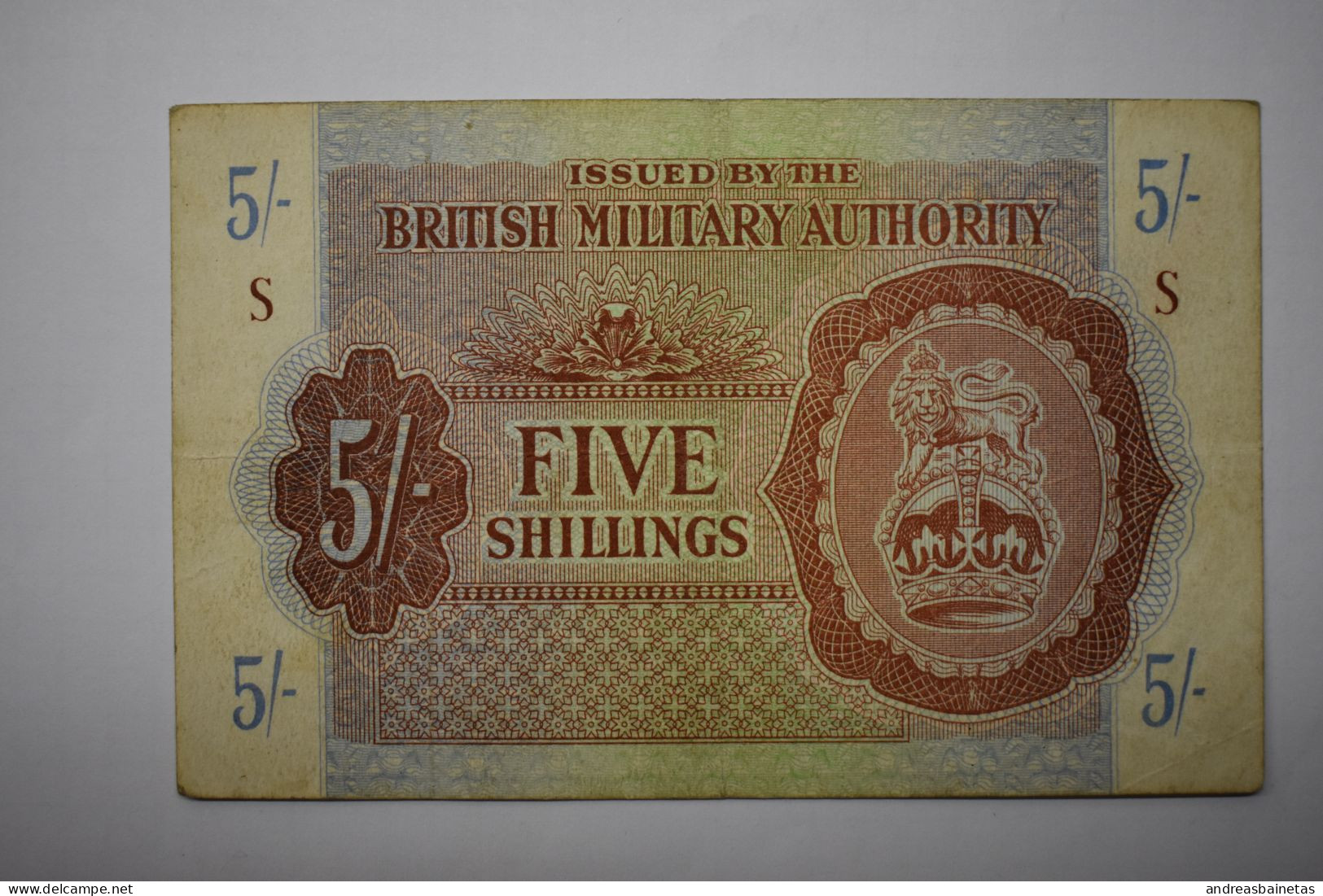 Banknotes United Kingdom 5 Shilling British Military Authority Series S - Autorità Militare Britannica