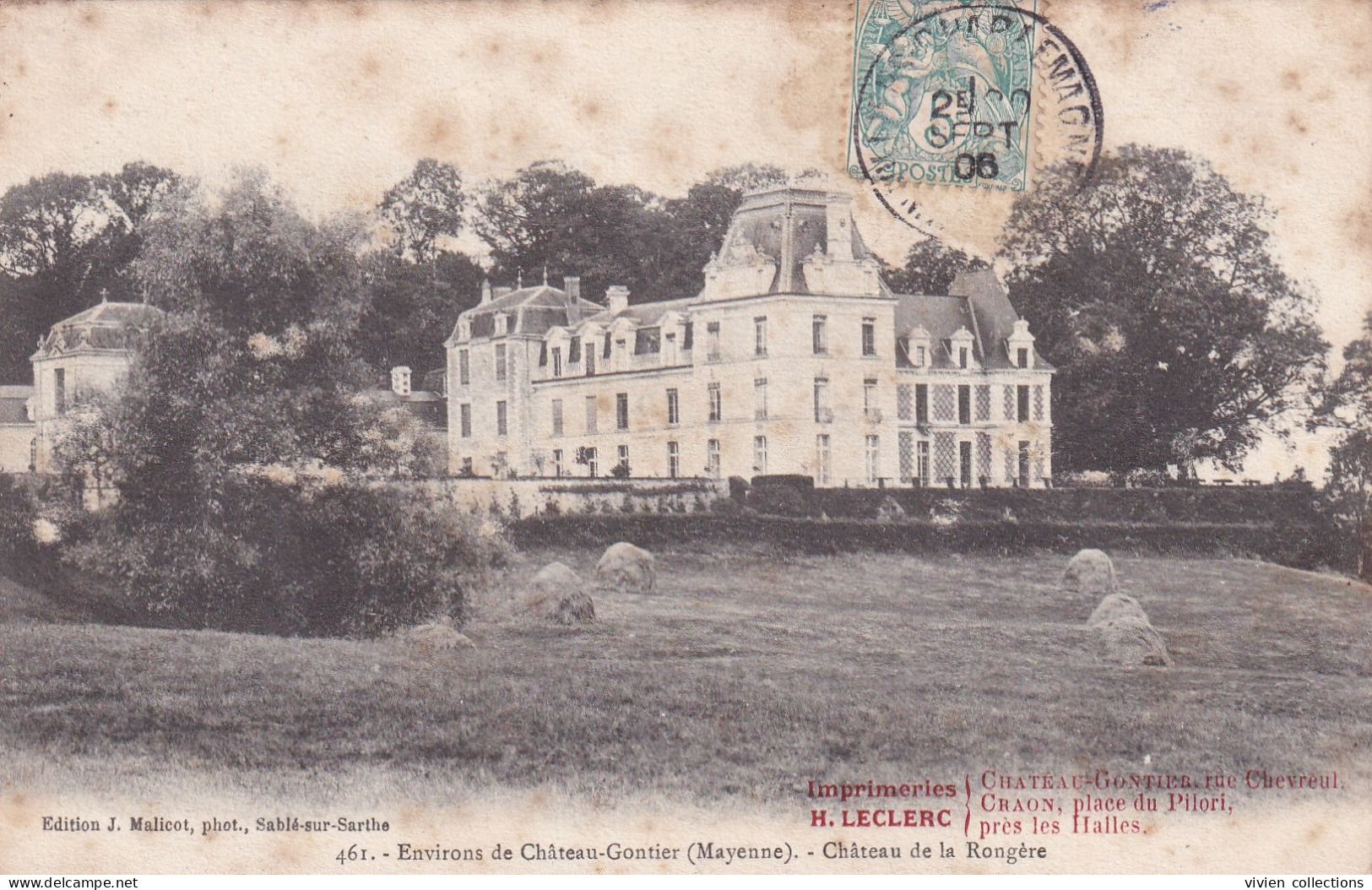 Environs De Château Gontier (53 Mayenne) Château De La Rongère - Imprimerie Leclerc - Other & Unclassified