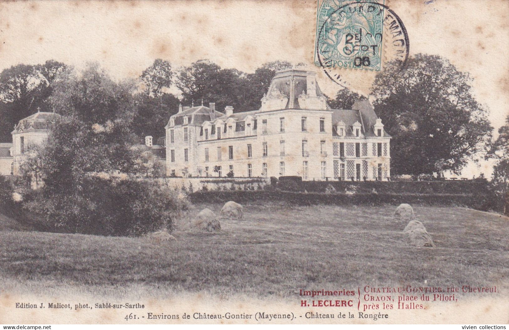 Environs De Château Gontier (53 Mayenne) Château De La Rongère - Imprimerie Leclerc - Andere & Zonder Classificatie