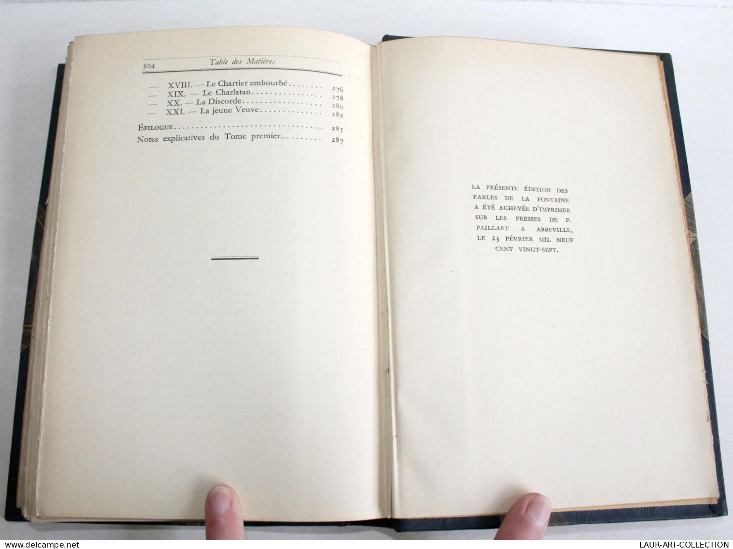 LA FONTAINE FABLES TEXTE INTEGRAL + TABLE CONCORDANCE de MICHAUT 1927 EX. NUMERO / ANCIEN LIVRE XXe SIECLE (2603.134)