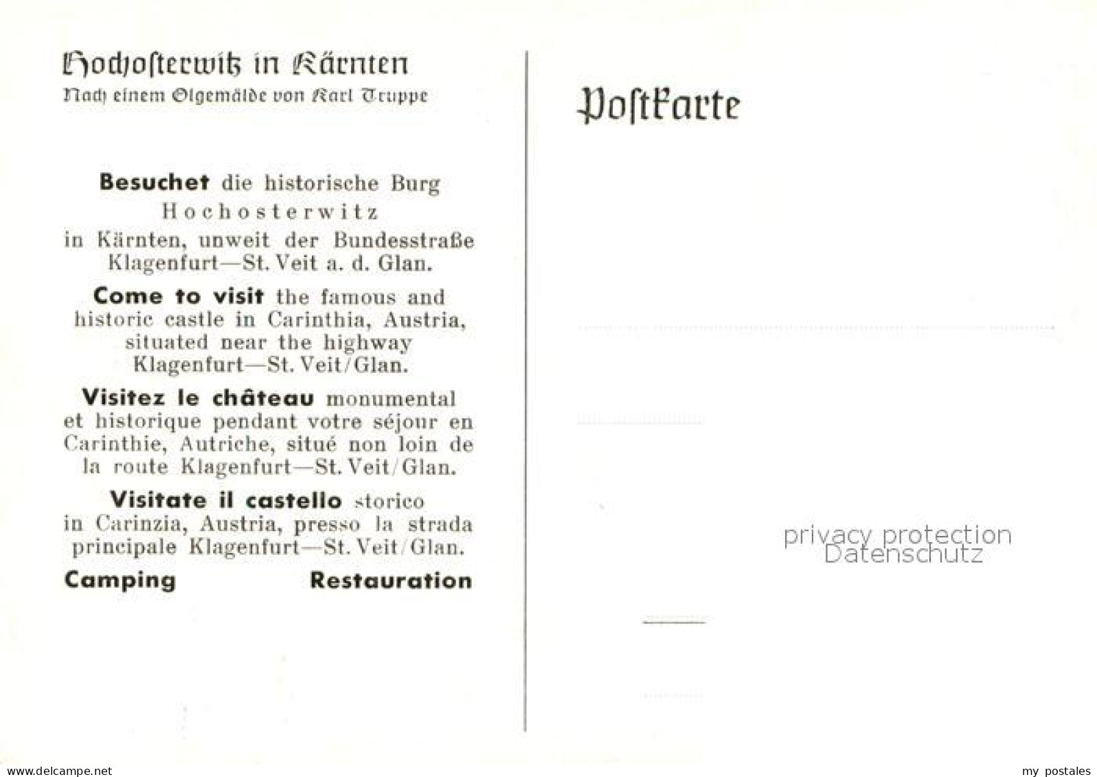 73746889 Hochosterwitz Burg Oelgemaelde D. Burg Kuenstlerkarte Karl Truppe Hocho - Altri & Non Classificati