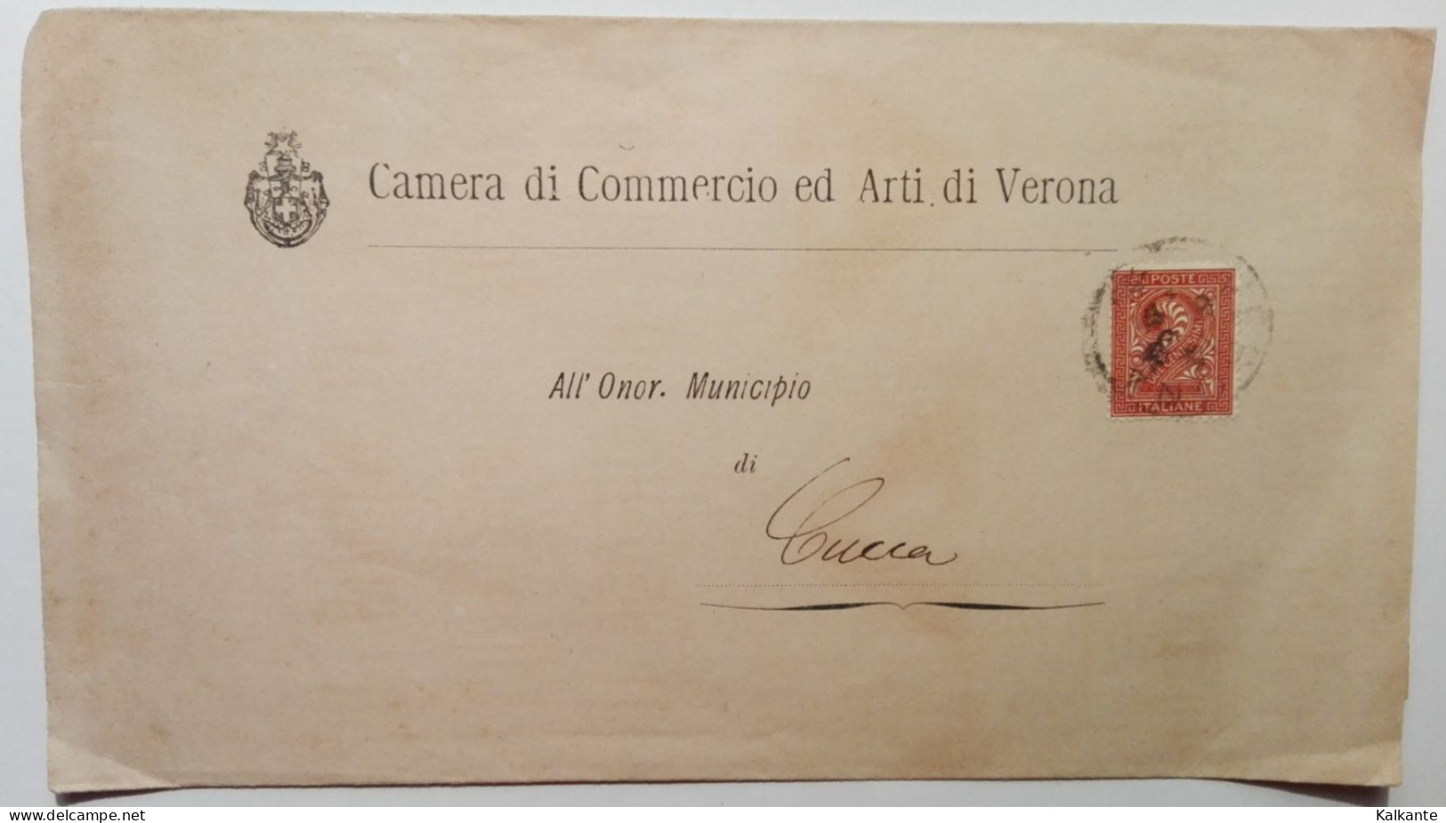 1888 - Documento Inviato Dalla Camera Di Commercio Ed Arti Di Verona Al Municipio Di Cucca (VR) - Storia Postale