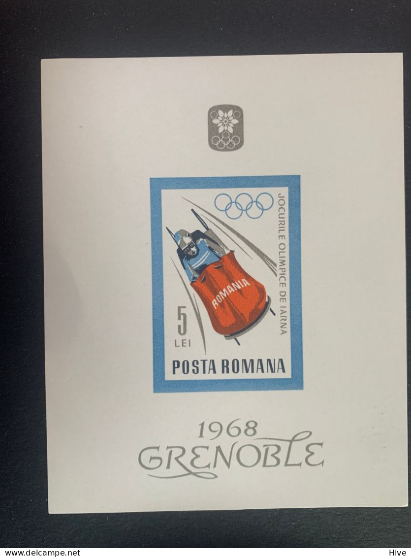 Romania 1968 Winter Olympic Games Souvenir Sheet MNH - Unused Stamps