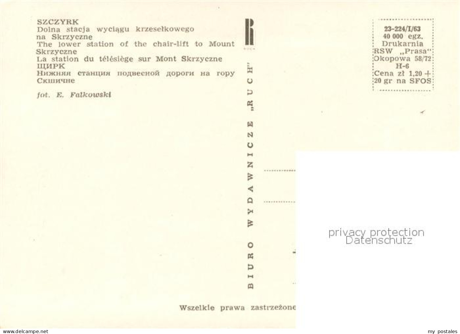 73746405 Szczyrk Dolna Stacja Wyciagu Krzeselkowego Na Skrzyczne Szczyrk - Polen