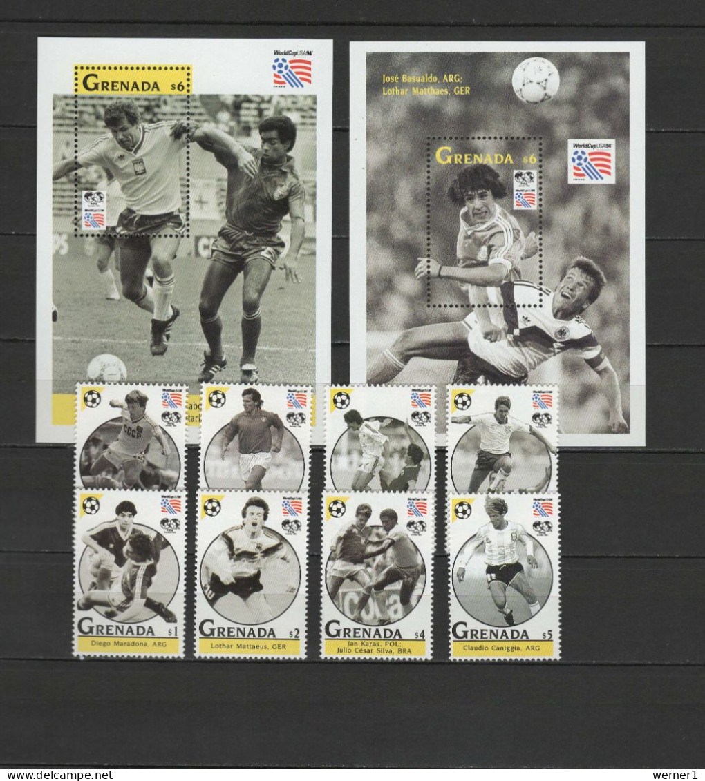 Grenada 1993 Football Soccer World Cup Set Of 8 + 2 S/s MNH - 1994 – Estados Unidos