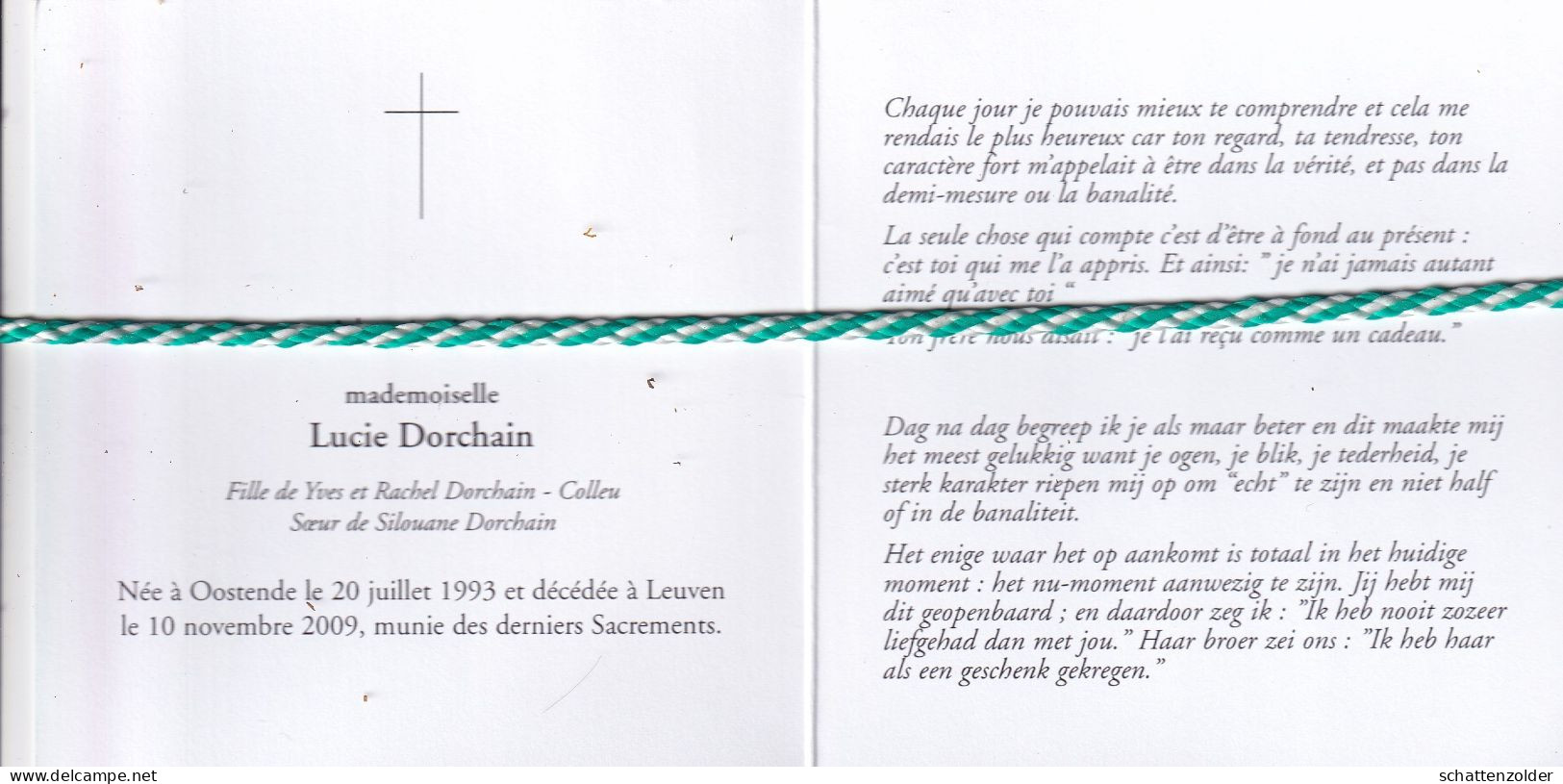 Lucie Dorchain-Colleu, Oostende 1993, Leuven 2009. Foto - Obituary Notices