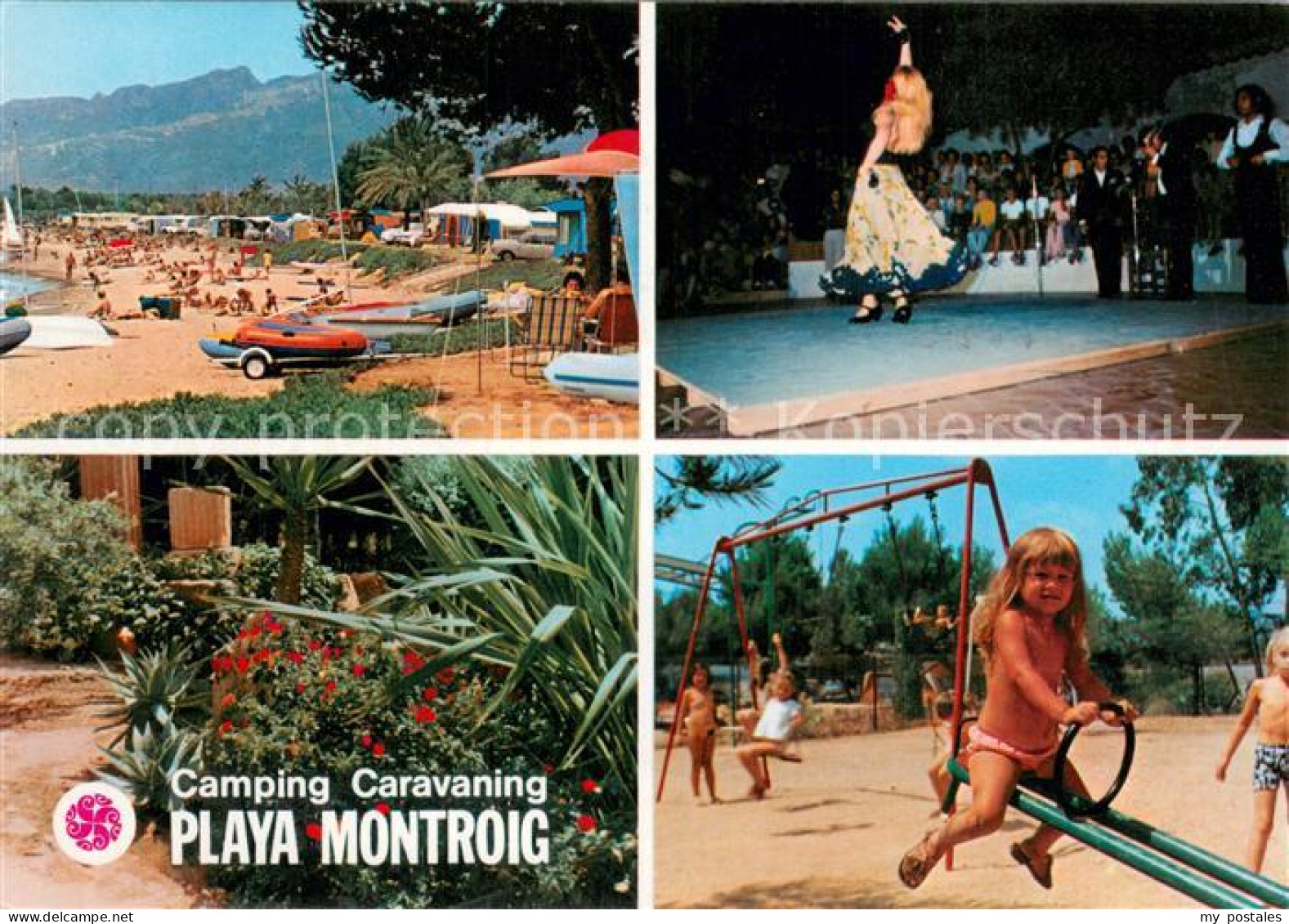 73746385 Tarragona ES Camping Caravaning Playa Montroig Strand Taenzerin Spielpl - Autres & Non Classés