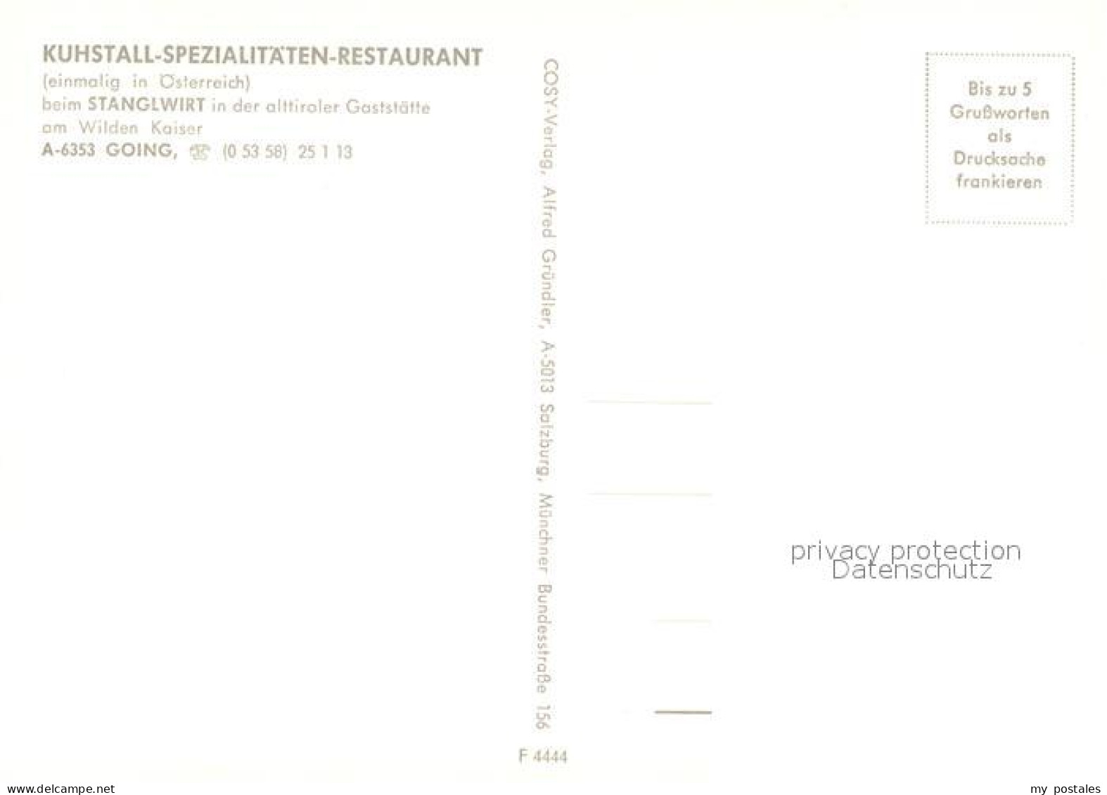 73746381 Going Wilden Kaiser Tirol Kuhstall Restaurant Beim Stanglwirt Gaststube - Altri & Non Classificati