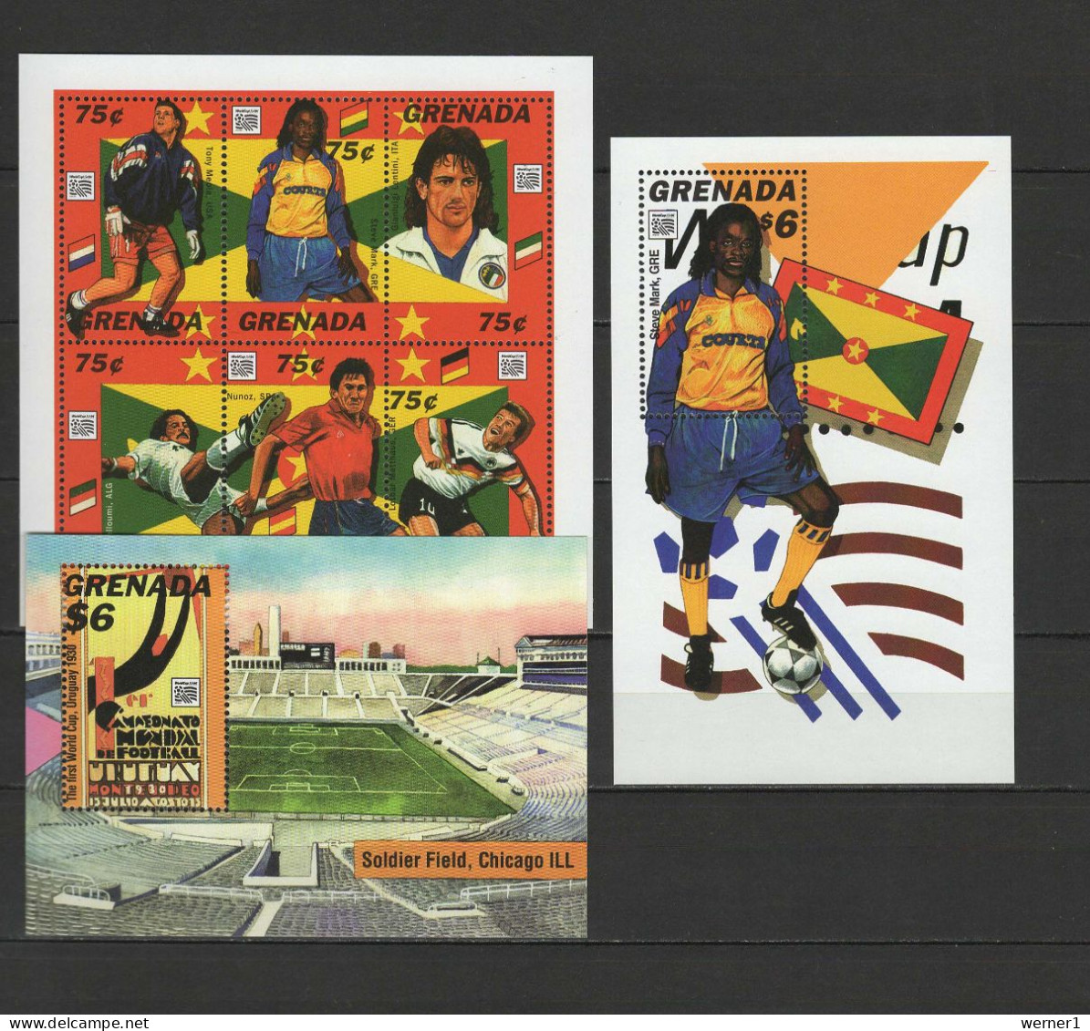 Grenada 1994 Football Soccer World Cup Sheetlet + 2 S/s MNH - 1994 – Stati Uniti