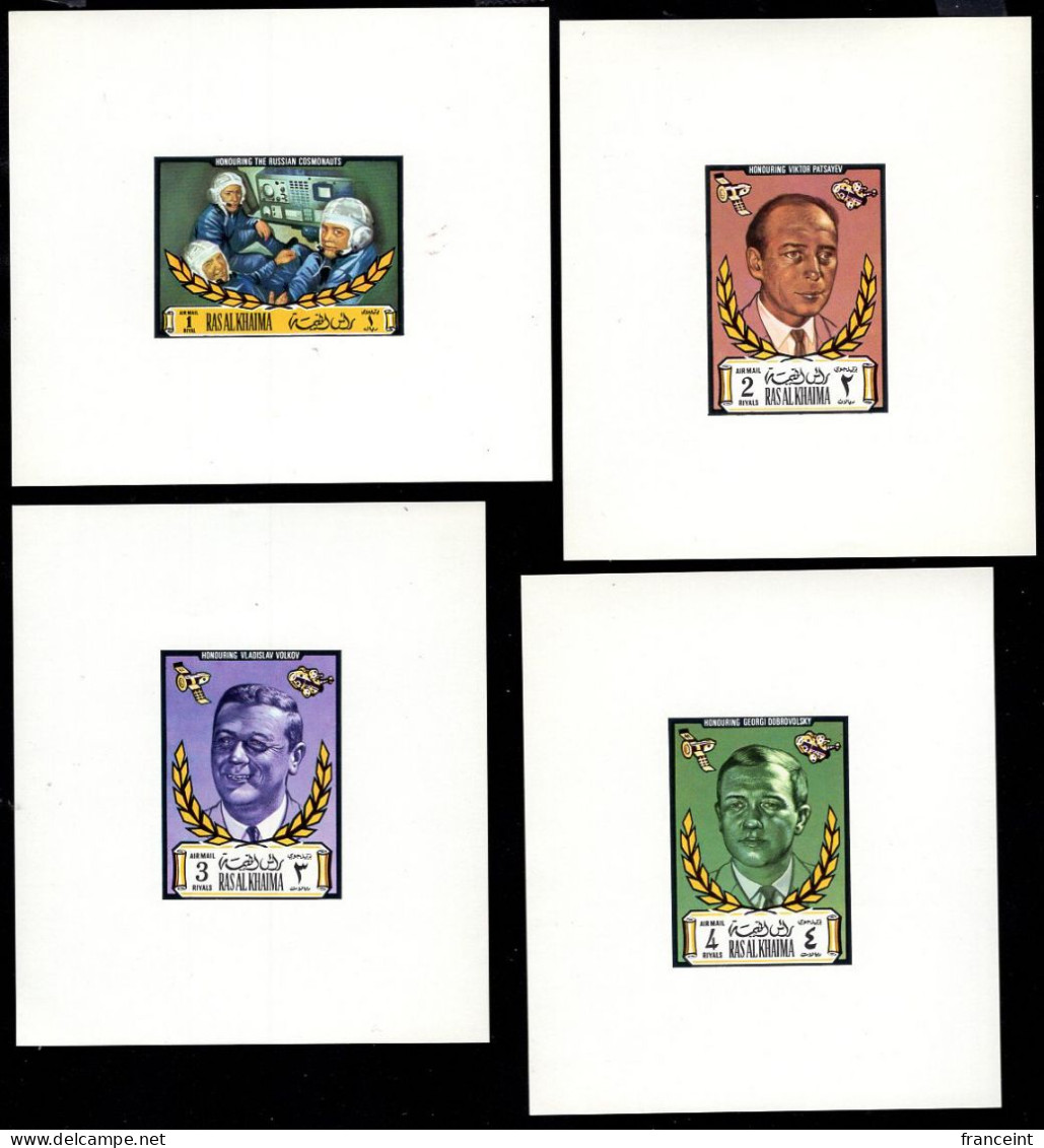 RAS AL KHAIMA(1971) Russian Cosmonauts. Set Of 4 Imperforate Minisheets. Michel Nos 529-32. - Ras Al-Khaima