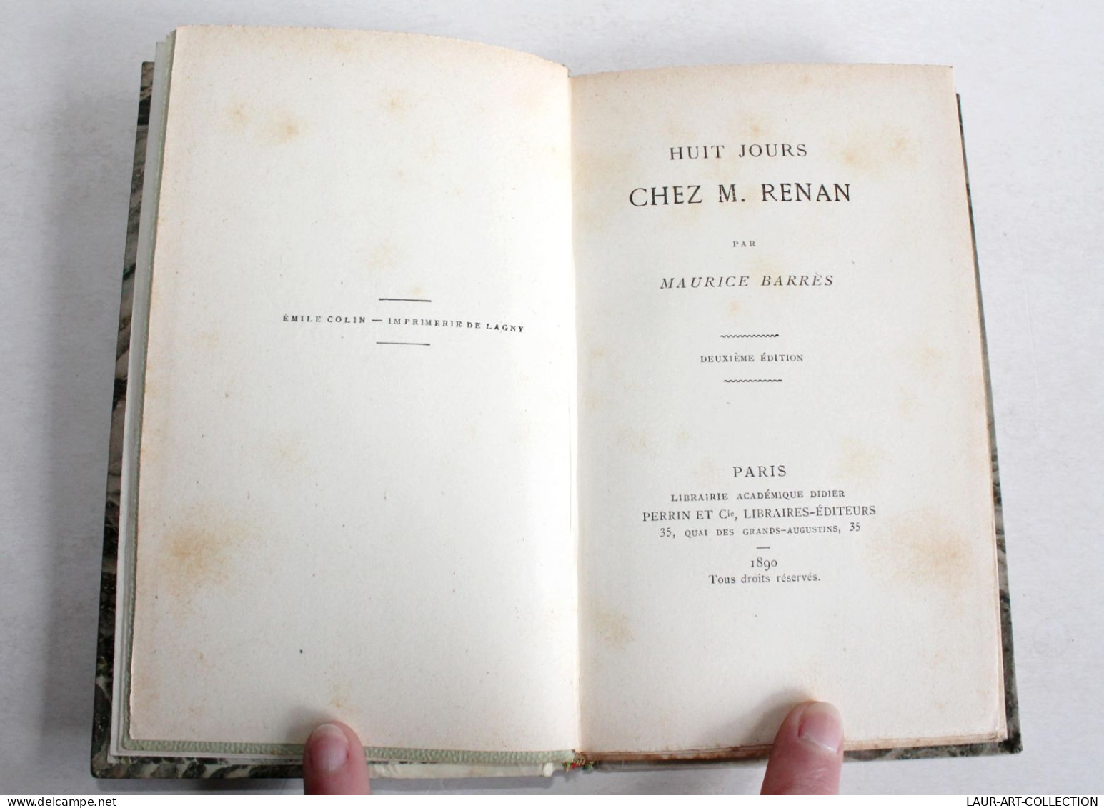 HUIT JOURS CHEZ M. RENAN Par MAURICE BARRES, 2e EDITION 1890 PERRIN - LIVRE XIXe / ANCIEN LIVRE XIXe SIECLE (2603.137) - 1801-1900