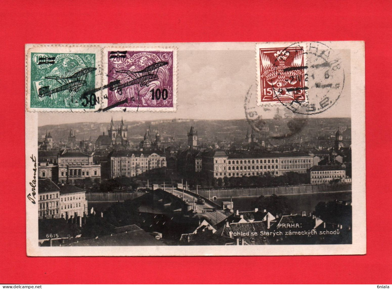 F 21449  Timbres Poste Aérienne  AVION Tchécoslovaquie  Sur Carte Postale PRAHA PRAGUE 1915 - Airmail