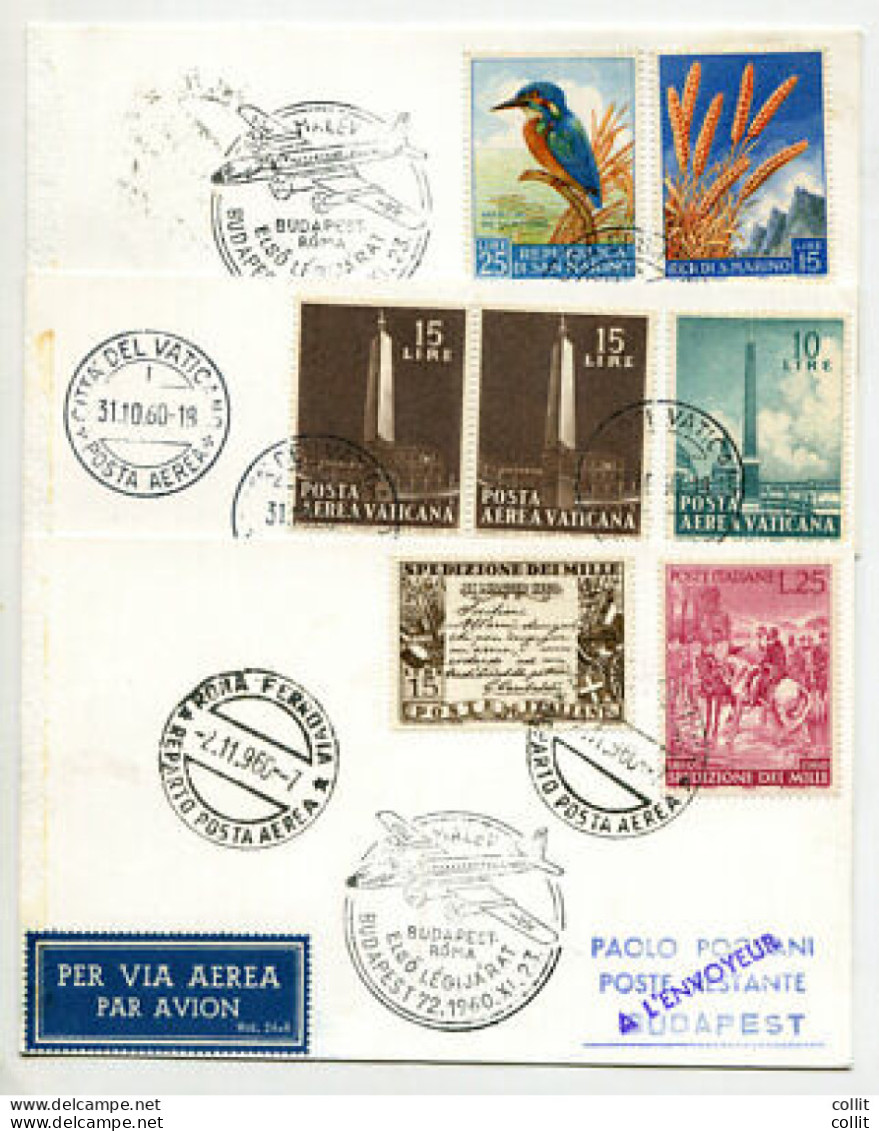 Malev Roma/Budapest Del 24.11.60 - Airmail