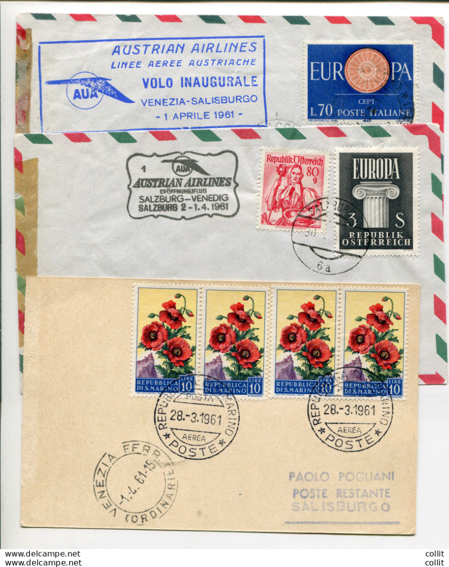 AUA Salisburgo/Venezie/Salisburgo Del 1.4.61 - Correo Aéreo