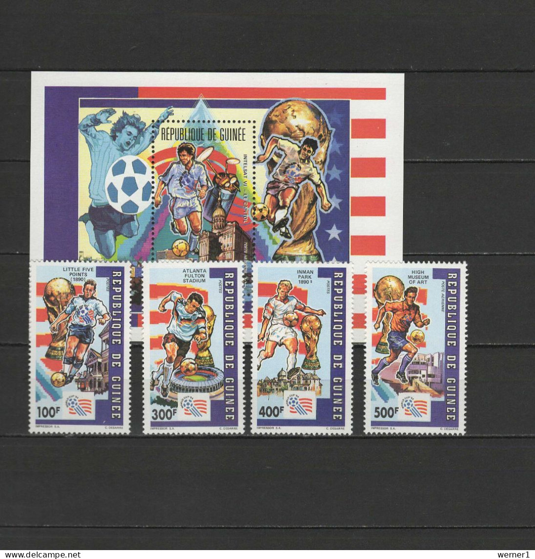 Guinea 1992 Football Soccer World Cup, Space Set Of 4 + S/s MNH - 1994 – Verenigde Staten