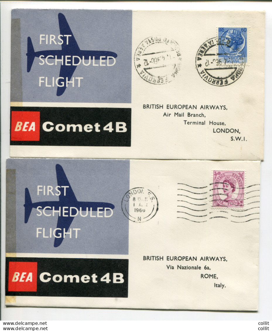 BEA Londra/Roma/Londra Del 1.4.60 - Correo Aéreo