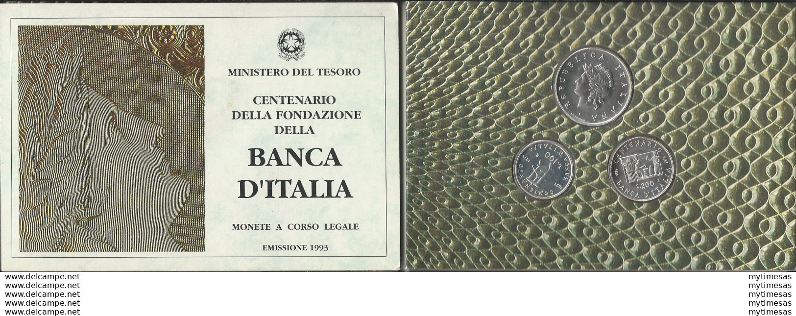 1993 Italia L. 500+200+100 Banca D'Italia FDC - Other & Unclassified