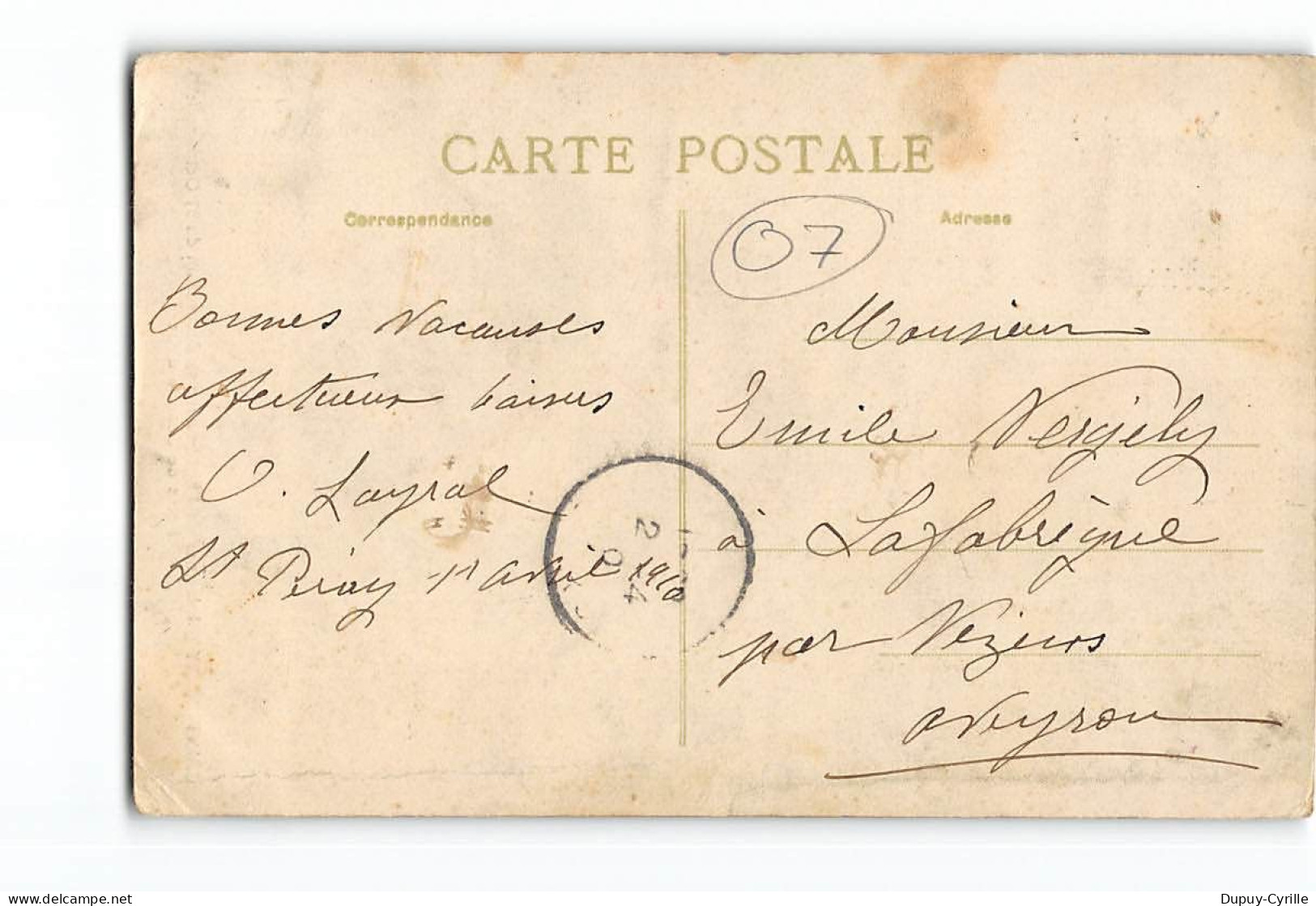 SAINT PERAY - Intérieur De L'Eglise Avec Sa Décoration Du 31 Octobre 1909 - Fêtes De Jeanne D'Arc - état - Saint Péray