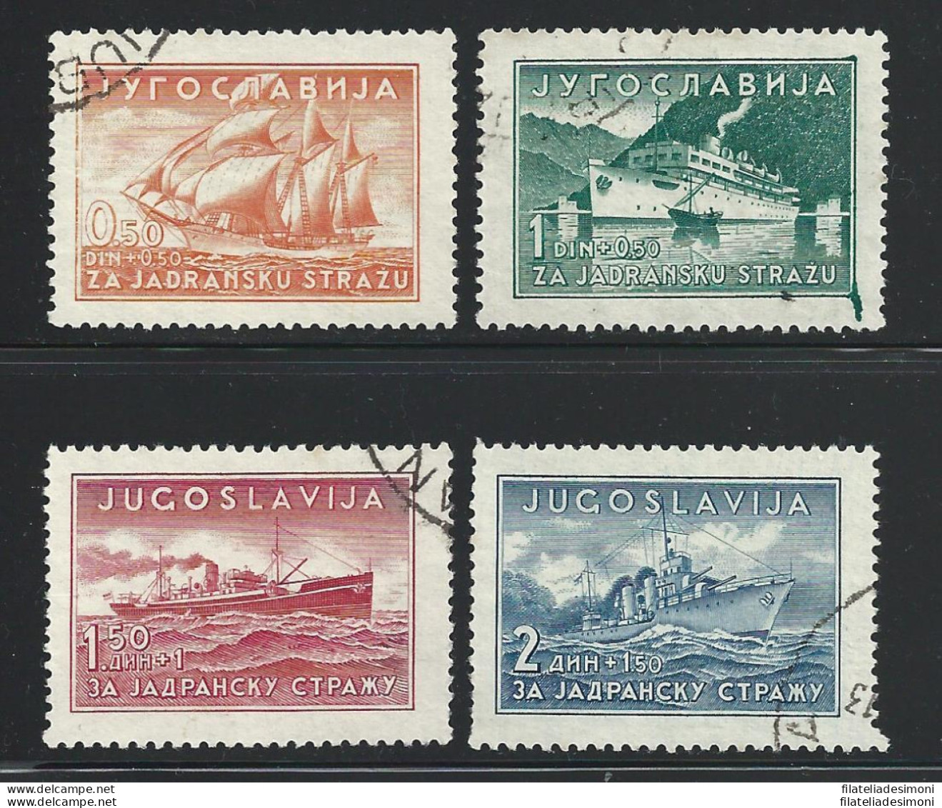 1939 JUGOSLAVIA - Michel N. 385I/388I - Unificato N° 349/352  USATA - Altri & Non Classificati